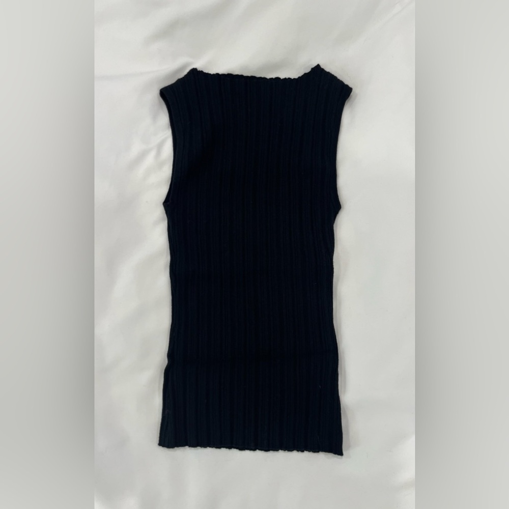 EUC quince cotton cashmere ribbed tank black XS